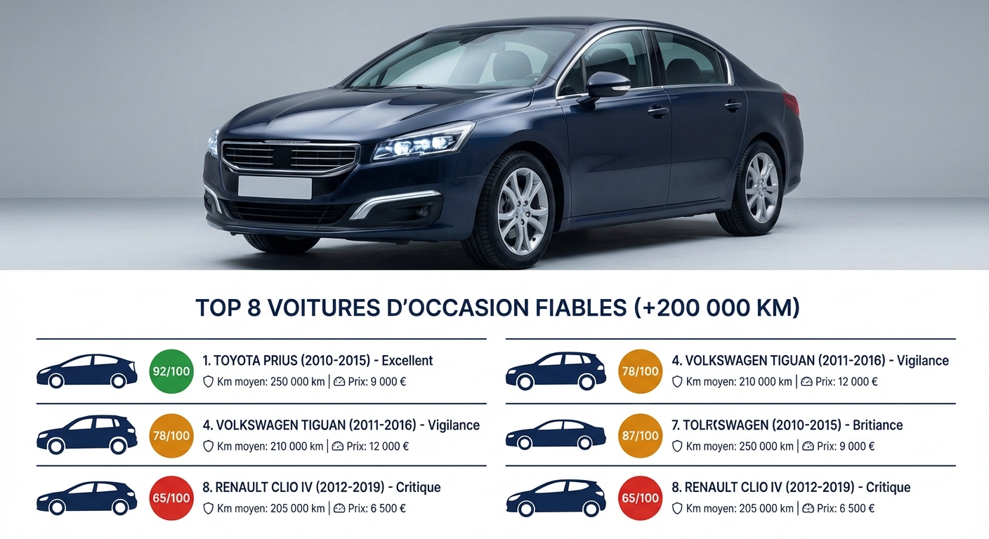 Les 8 modèles de voitures d'occasion les plus fiables au-delà de 200 000 km