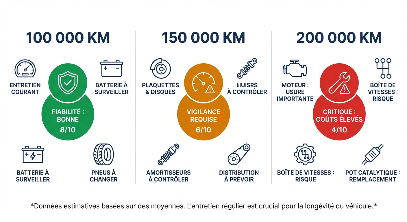 Les trois paliers critiques d'entretien à 100 000, 150 000 et 200 000 km