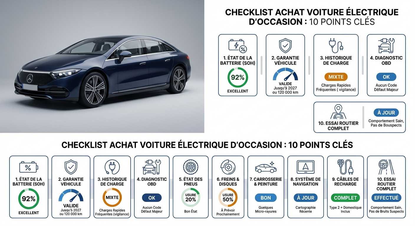 Checklist des 10 points à vérifier avant d'acheter une voiture électrique d'occasion