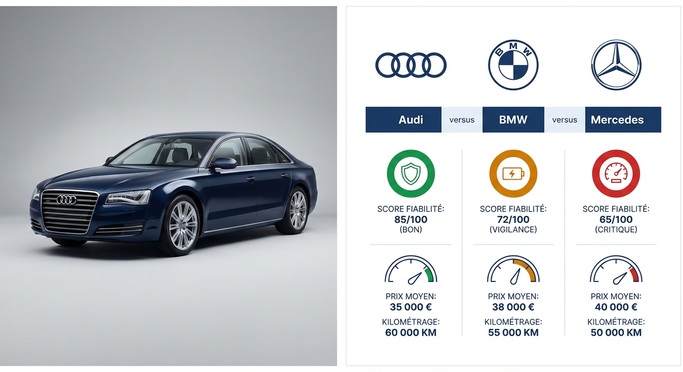 Comparatif fiabilité entre Audi, BMW et Mercedes en occasion