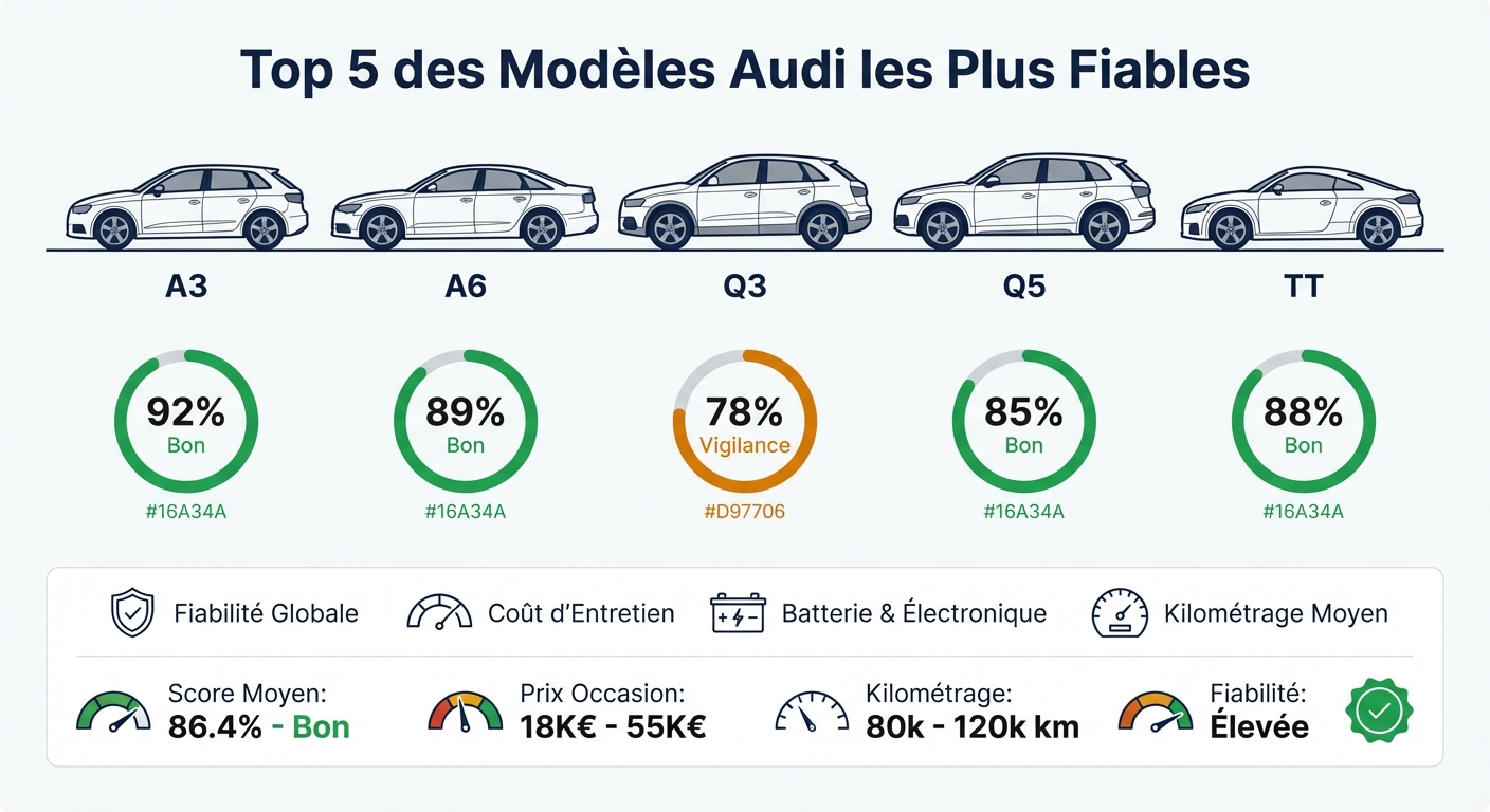 Les cinq modèles Audi les plus fiables en occasion