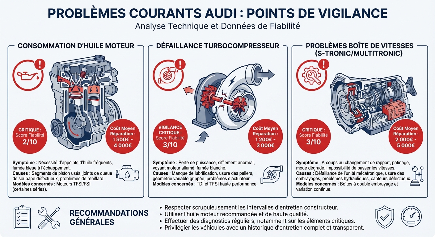 Problèmes fréquents sur les modèles Audi à éviter en occasion