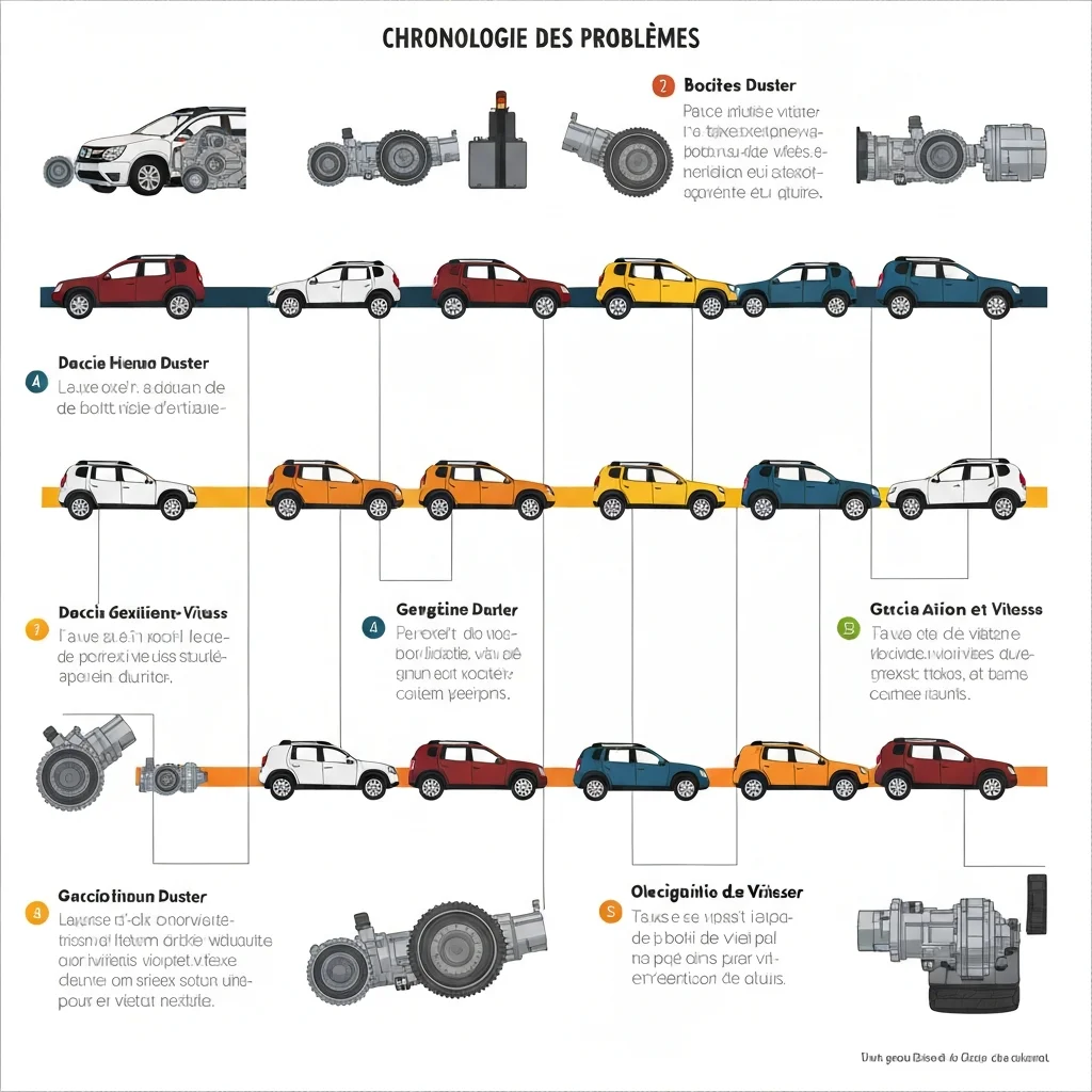 Chronologie des problèmes de boîte de vitesse par génération de Dacia Duster