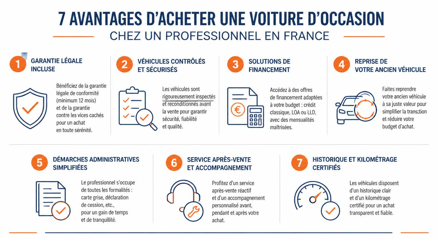 Les 7 avantages d'acheter une voiture d'occasion dans un garage
