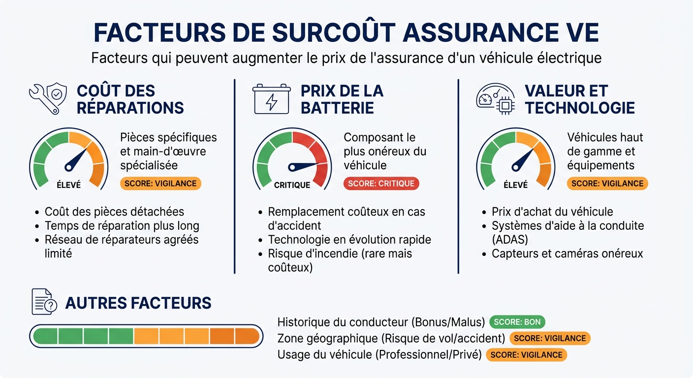 Facteurs qui peuvent augmenter le prix de l'assurance d'un véhicule électrique