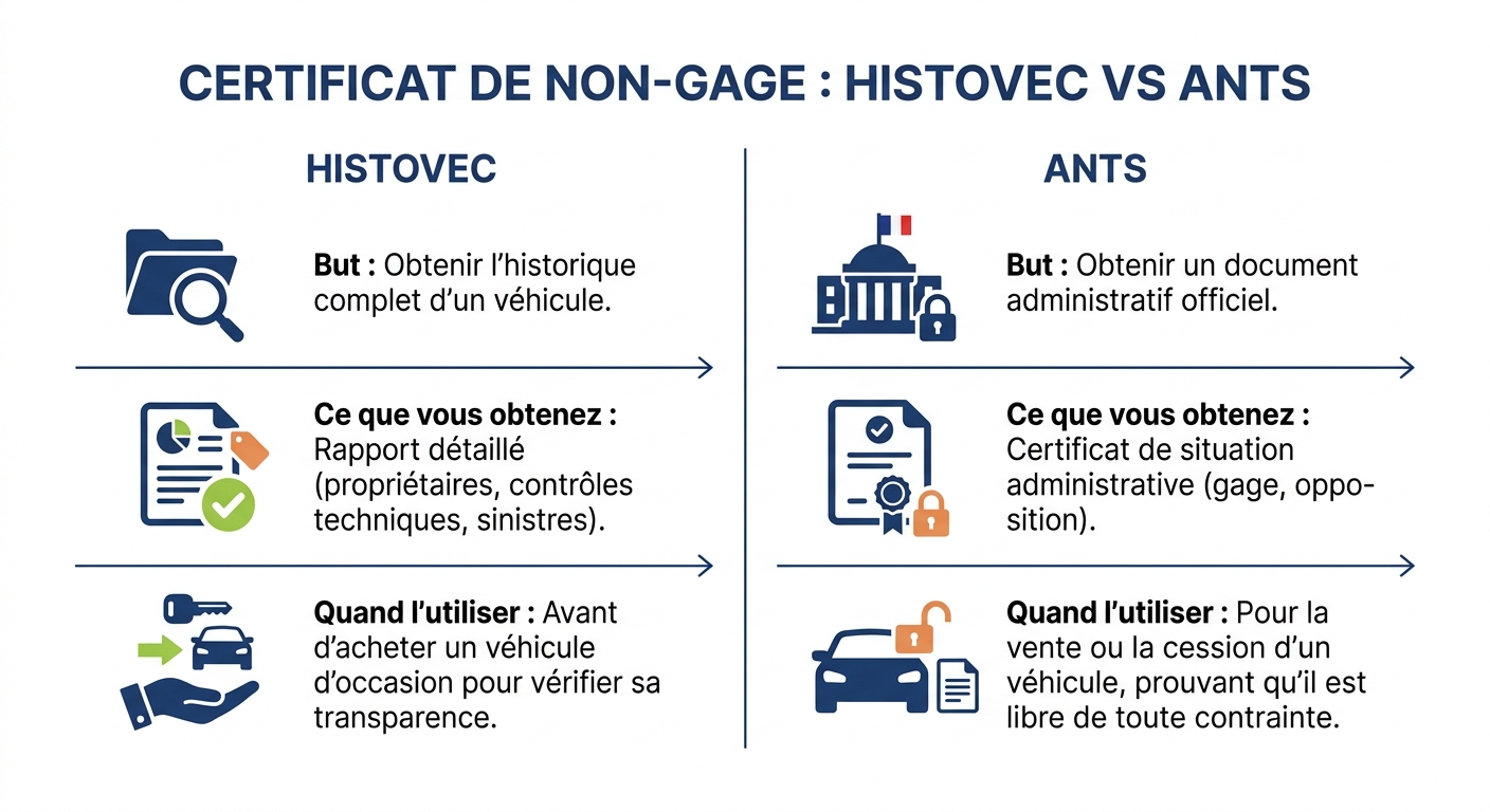 Comparaison HistoVec et ANTS pour le certificat de non-gage