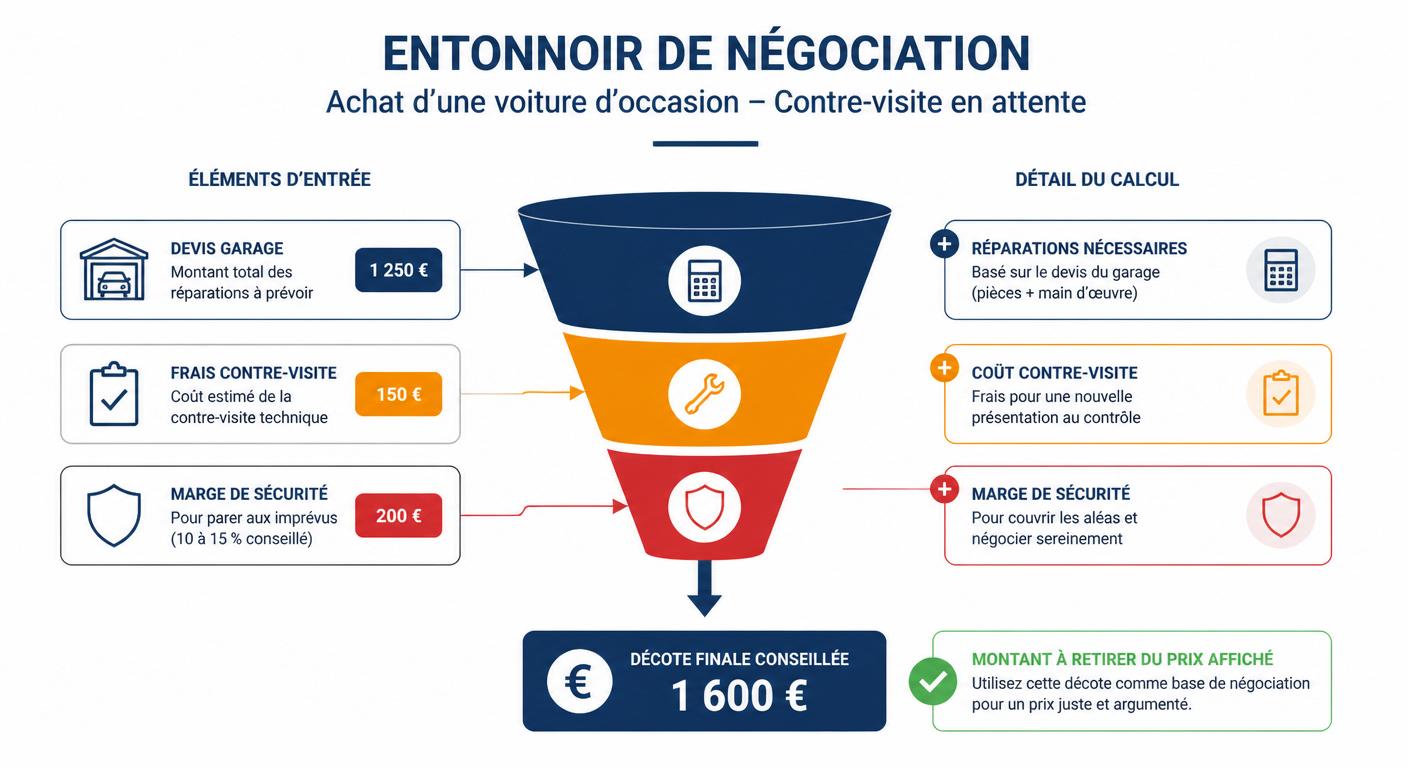 Infographie de la méthode de négociation d'un véhicule en contre-visite