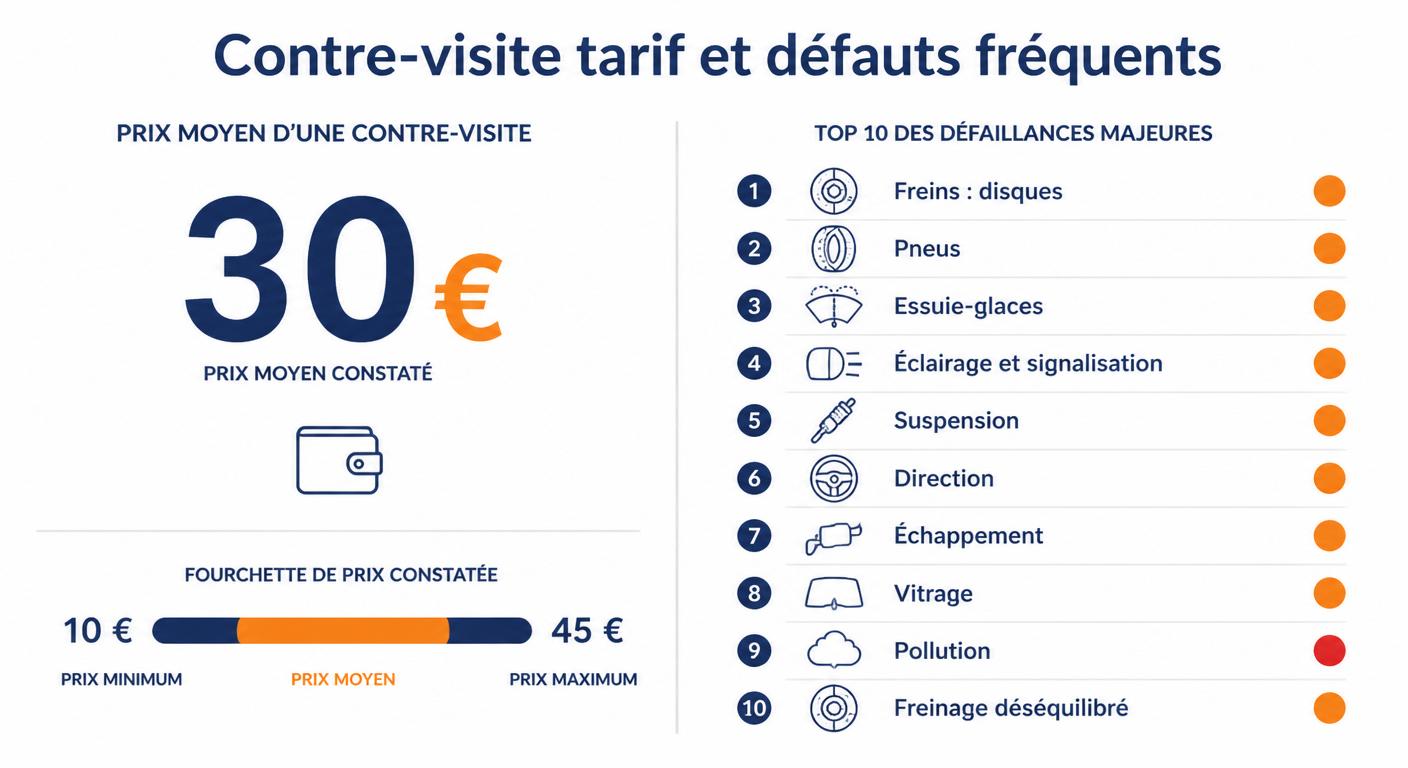 Infographie du coût d'une contre-visite et des 10 défaillances majeures les plus fréquentes