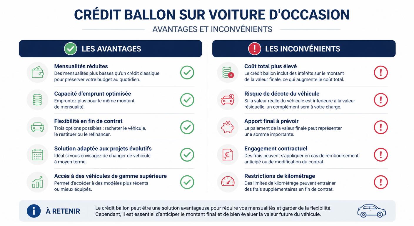 Avantages et inconvénients du crédit ballon pour une voiture d'occasion