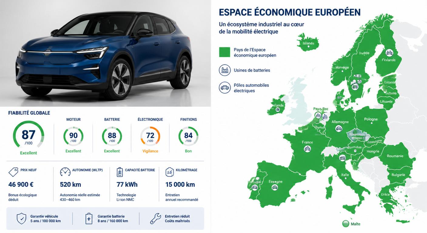 Carte des pays EEE éligibles au bonus batterie européenne 2026