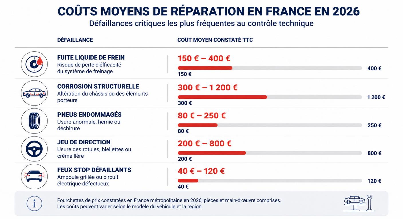 Infographie des coûts moyens de remise en conformité après une défaillance critique en 2026
