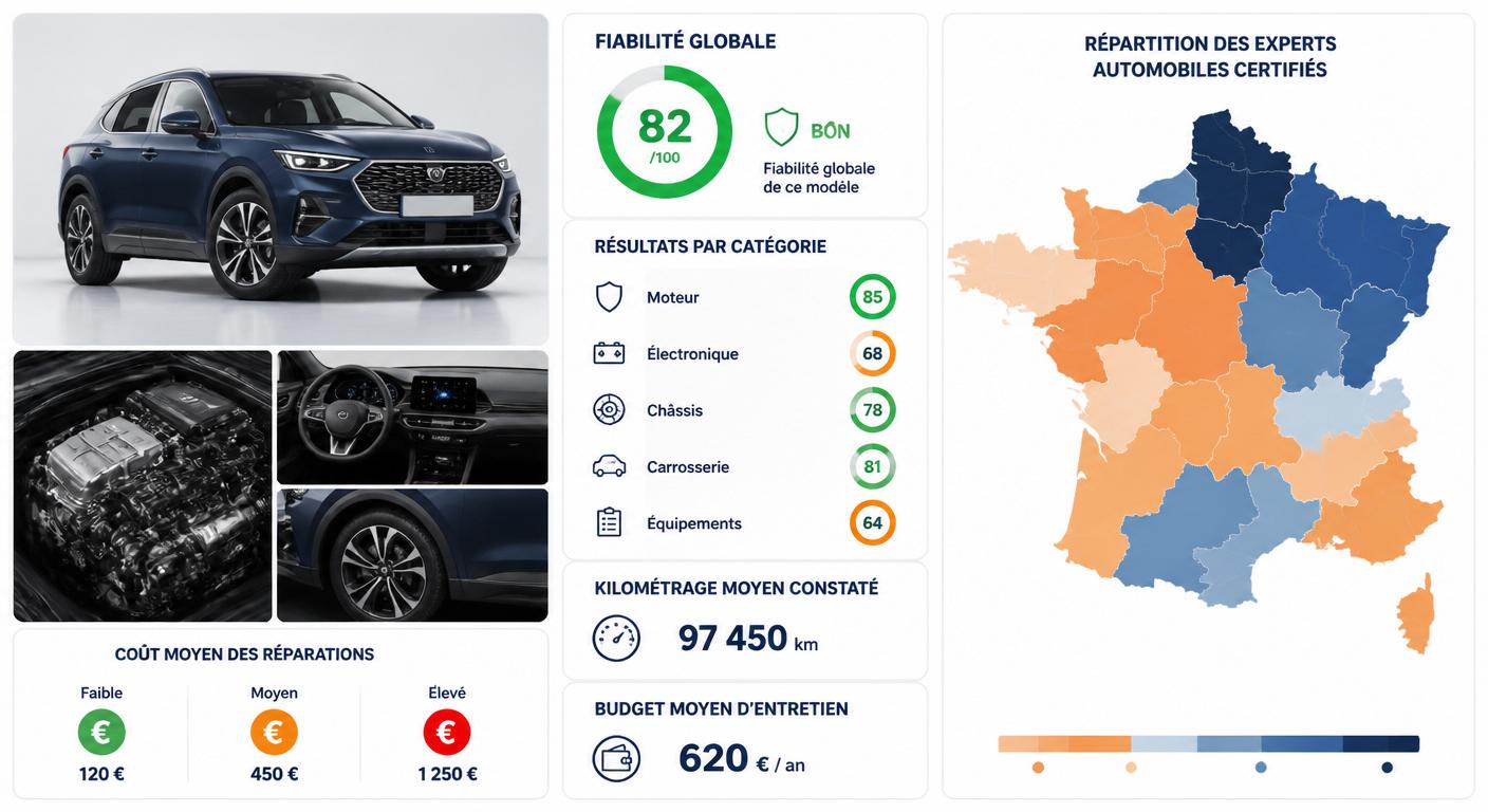 Carte de France de la densité d'experts automobiles agréés par région