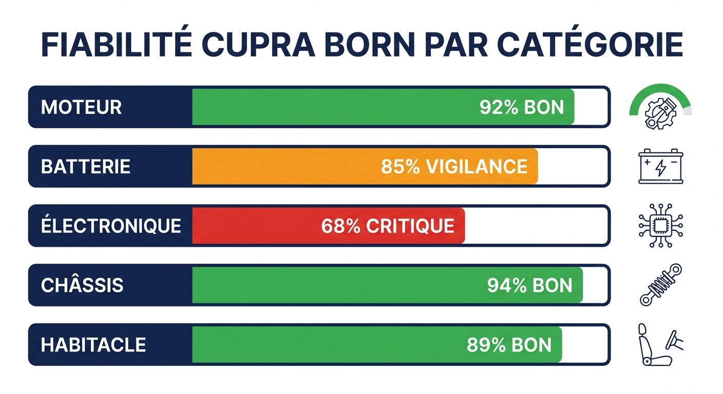 Score de fiabilité Cupra Born par catégorie