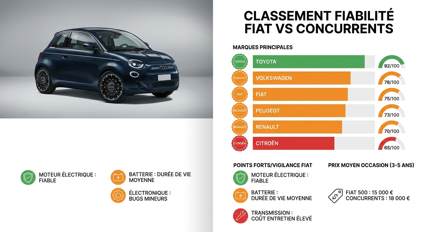 Classement fiabilite Fiat compare aux principales marques automobiles