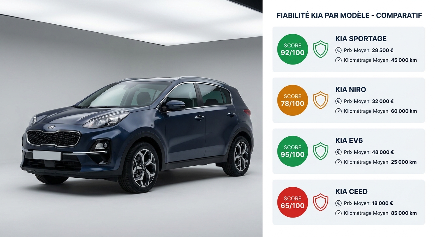Comparatif de fiabilité des principaux modèles Kia