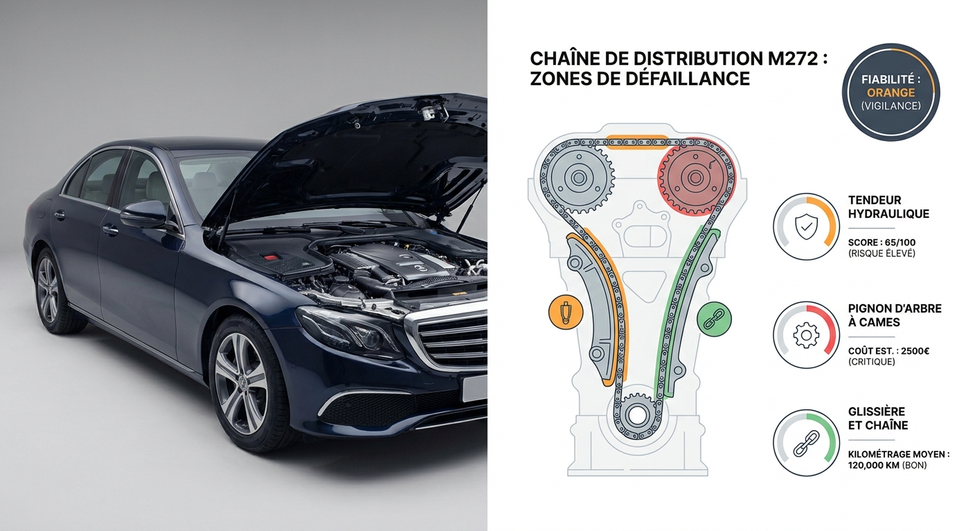 Diagramme des zones de défaillance de la chaîne de distribution M272