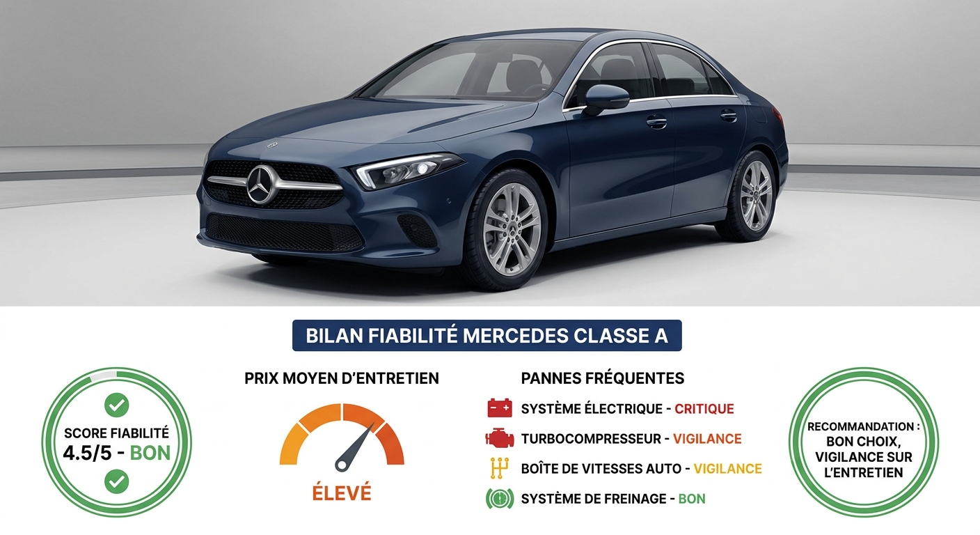 Bilan de fiabilité Mercedes Classe A avec pannes fréquentes