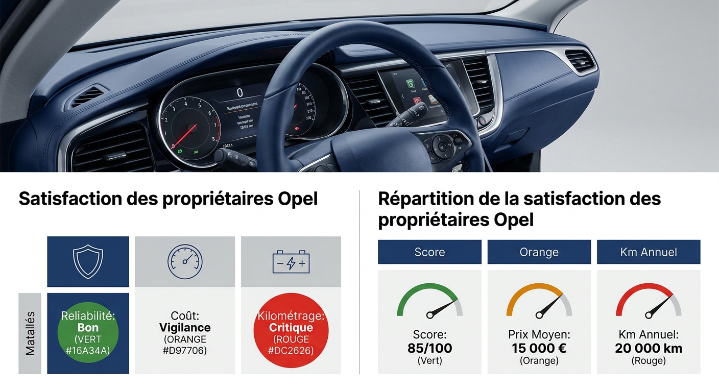 Répartition de la satisfaction des propriétaires Opel