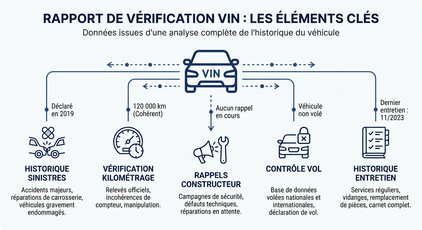 Ce que révèle un rapport de vérification VIN pour une voiture d'occasion