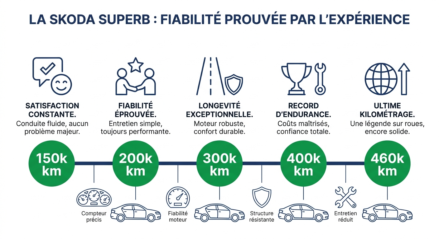 Temoignages de proprietaires Skoda Superb et kilométrages atteints