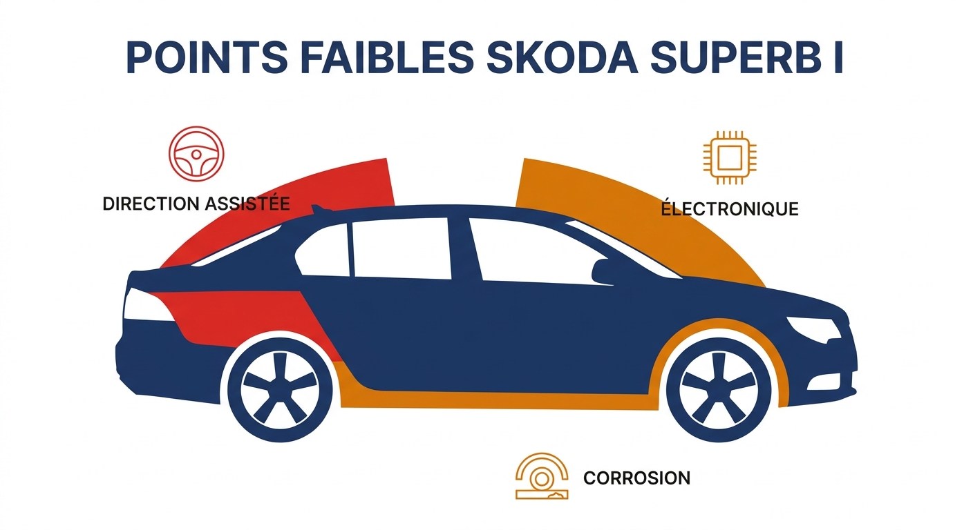 Points faibles de la Skoda Superb première génération 2002-2008